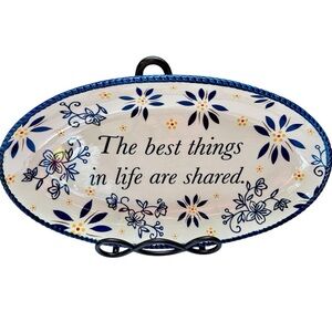 Temp-Tations By Tara 14” Oval “Best Things In Life Are Shared” Platter Tray